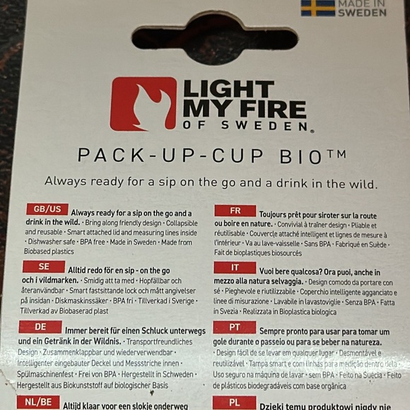 Light My Fire *NIB* 240ML Bioplastic Pack-Up Collapsible Cup, Blue - Picture 9 of 10